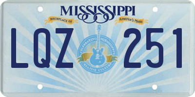MS license plate LQZ251