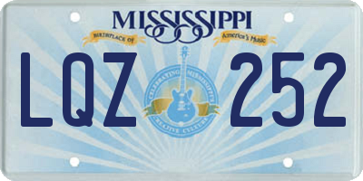 MS license plate LQZ252