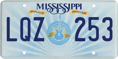 MS license plate LQZ253