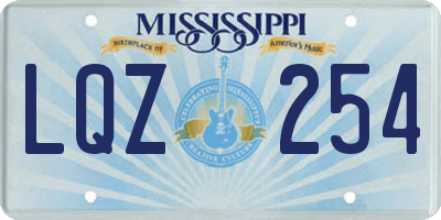 MS license plate LQZ254
