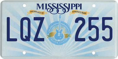 MS license plate LQZ255