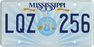 MS license plate LQZ256