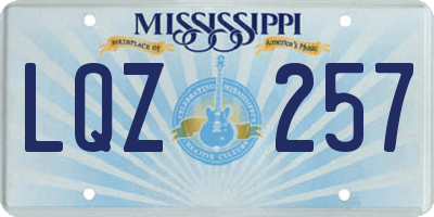 MS license plate LQZ257
