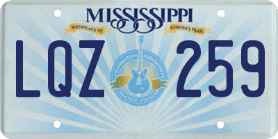 MS license plate LQZ259