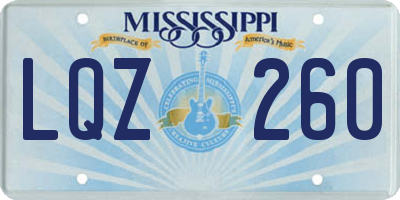 MS license plate LQZ260