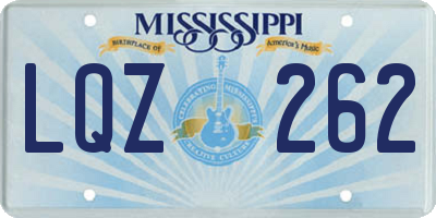 MS license plate LQZ262