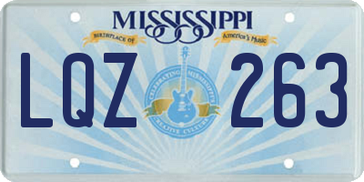 MS license plate LQZ263