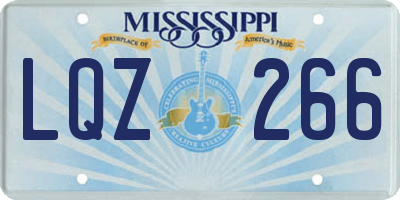 MS license plate LQZ266