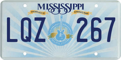 MS license plate LQZ267