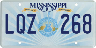 MS license plate LQZ268