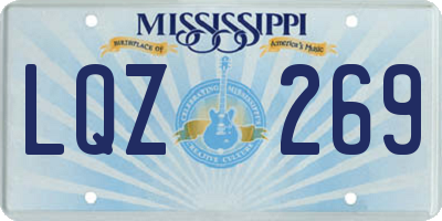 MS license plate LQZ269