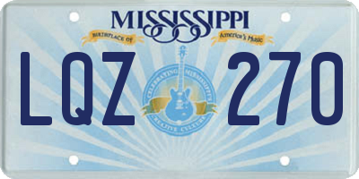 MS license plate LQZ270