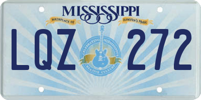 MS license plate LQZ272