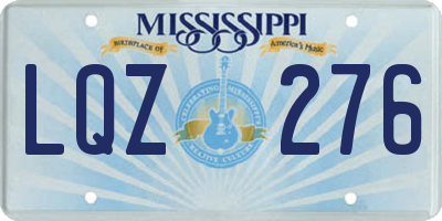 MS license plate LQZ276