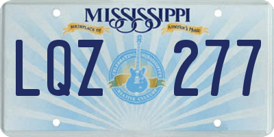 MS license plate LQZ277