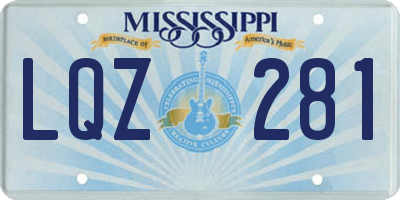 MS license plate LQZ281