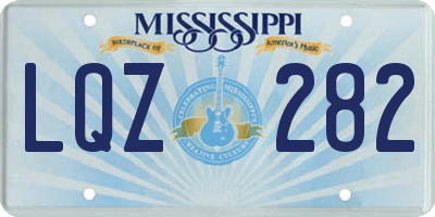 MS license plate LQZ282