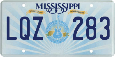 MS license plate LQZ283