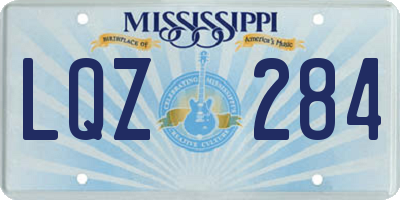 MS license plate LQZ284