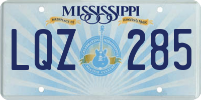 MS license plate LQZ285