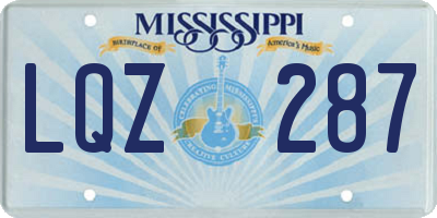 MS license plate LQZ287