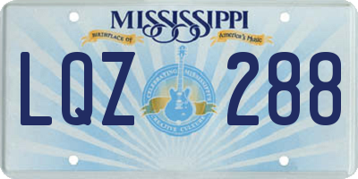 MS license plate LQZ288