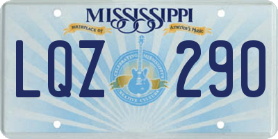 MS license plate LQZ290