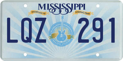MS license plate LQZ291