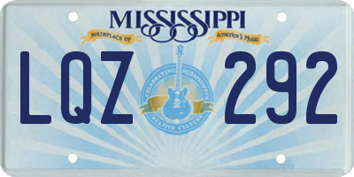 MS license plate LQZ292