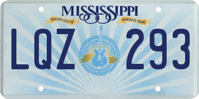 MS license plate LQZ293