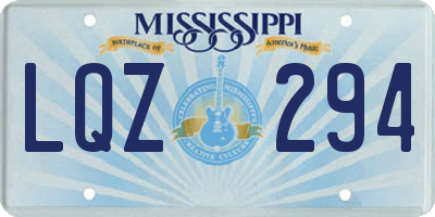 MS license plate LQZ294