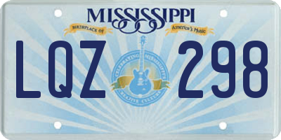 MS license plate LQZ298