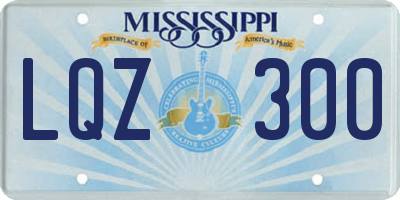 MS license plate LQZ300