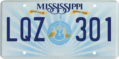 MS license plate LQZ301
