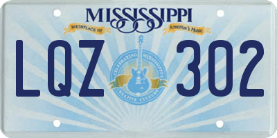 MS license plate LQZ302