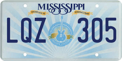 MS license plate LQZ305