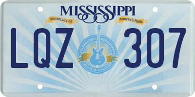 MS license plate LQZ307