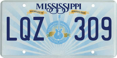 MS license plate LQZ309
