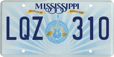 MS license plate LQZ310