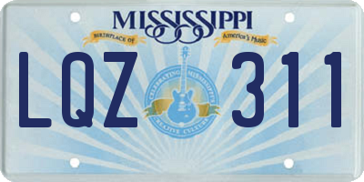 MS license plate LQZ311