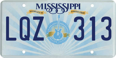MS license plate LQZ313