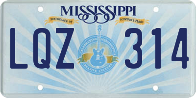 MS license plate LQZ314
