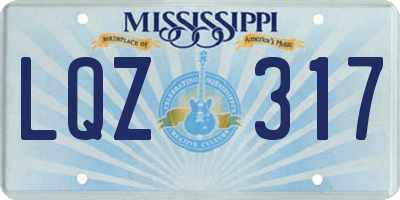 MS license plate LQZ317