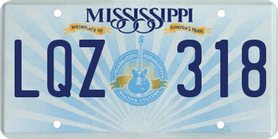 MS license plate LQZ318