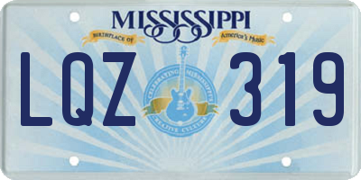 MS license plate LQZ319