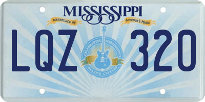 MS license plate LQZ320