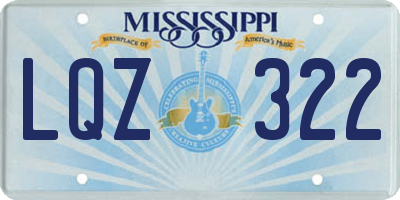 MS license plate LQZ322