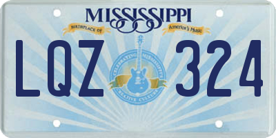 MS license plate LQZ324