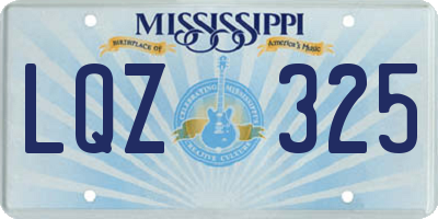 MS license plate LQZ325