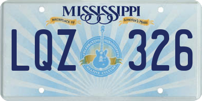 MS license plate LQZ326